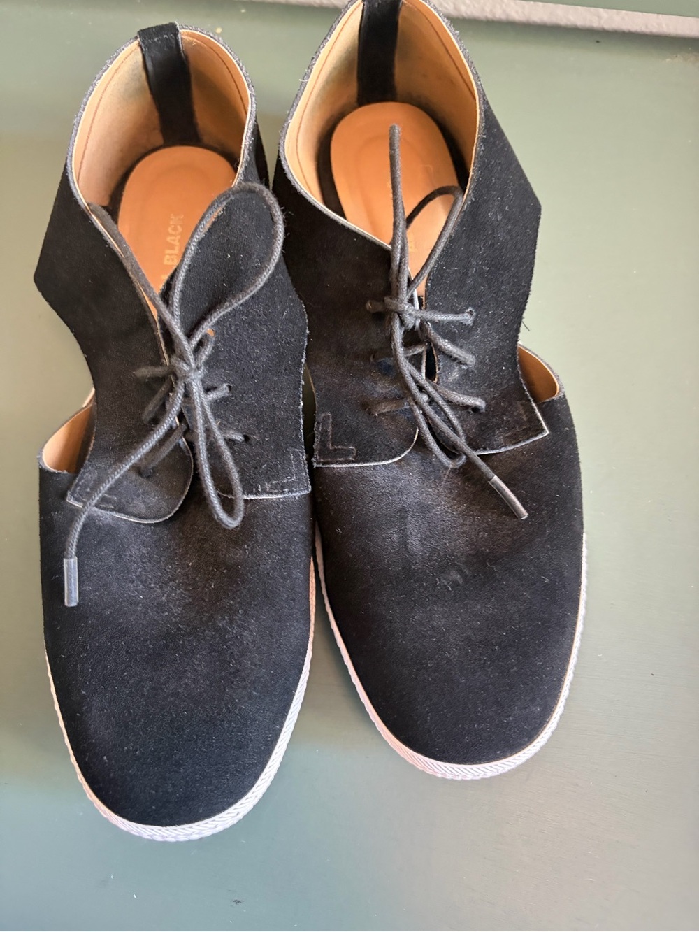 ALL BLACK Micro Suede Lace Up Out Shoes - Picture 3 of 7